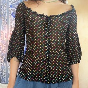 Moschino Cheap and Chic sheer polka dotted blouse